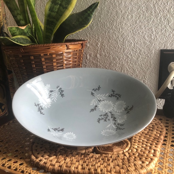 Vintage Floral Starlight Serving Bowl By Fine Syei China 3171 Made in Japan - Picture 2 of 14